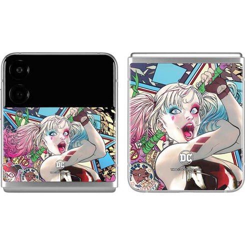 DC Comics Harley Quinn Action Pose Galaxy Z Flip4 5G Skin